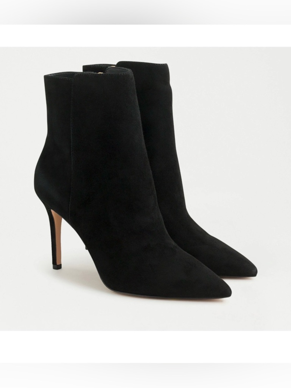 NWT $268 - J. Crew Suede Pointed Stiletto Ankle Boot in Black - Sz 11 - AE853